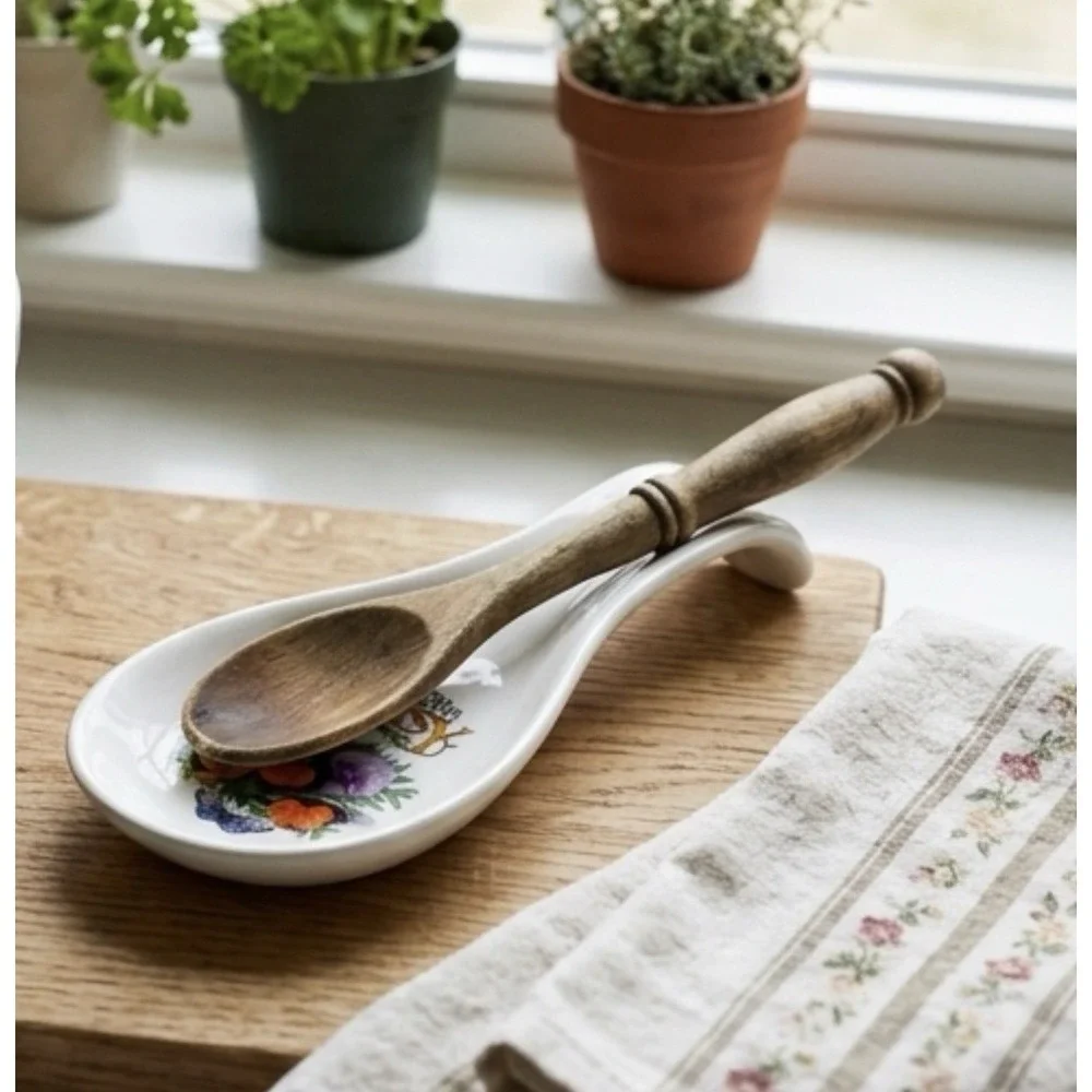 Vintage Doc's Imperial Pansy Brand Ceramic Spoon Rest / Wall Decor Cottagecore